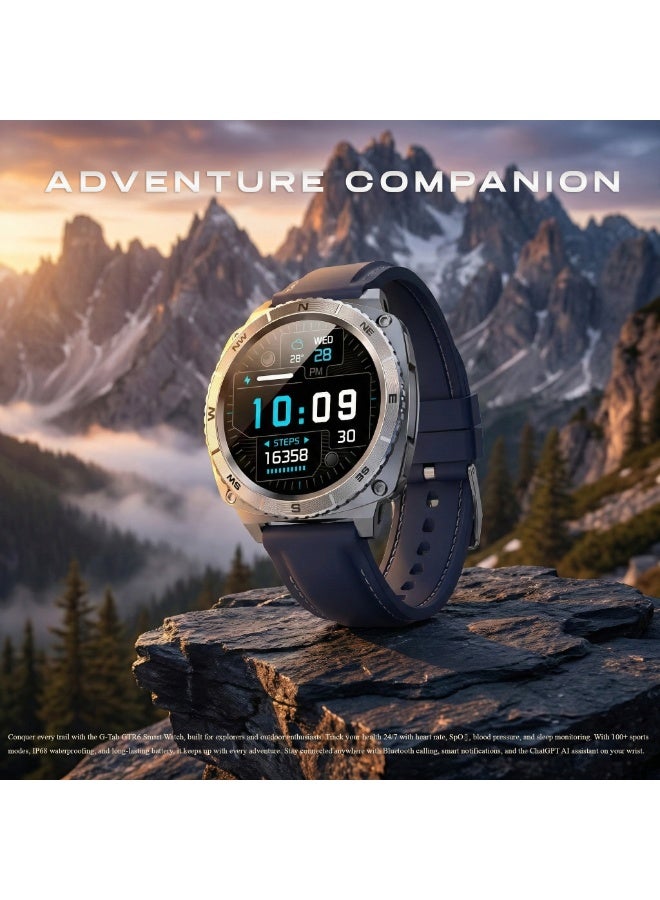 G-Tab GTR6 Smart Watch with Rotating Bezel, 1.43-Inch AMOLED Display, Bluetooth Calling, ChatGPT AI Assistant, Heart Rate & SpO₂ Monitoring, 100+ Sports Modes, IP68 Waterproof, Android & iOS Compatible - Image 2